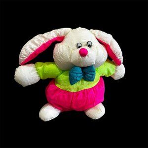 Vintage Puffalump Plush Stuffed Animal Easter Bunny Rabbit Toy Gift
